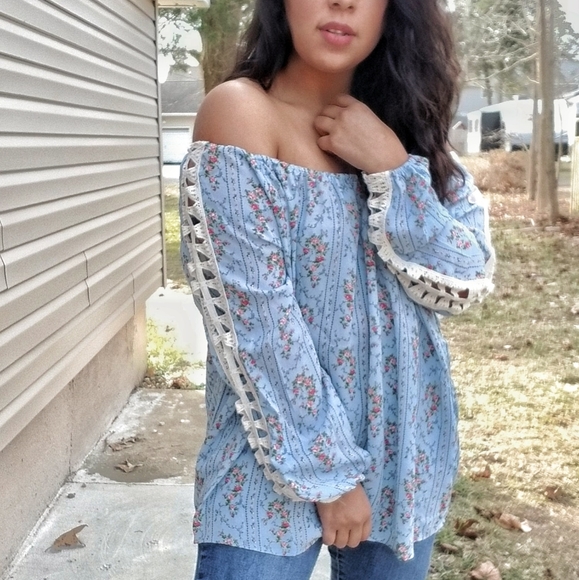 LOVE STORY OFF SHOULDER TUNIC TOP - Picture 5 of 15